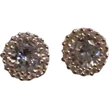 Vermeil Clear Sparkling Rhinestone Pierced Earring