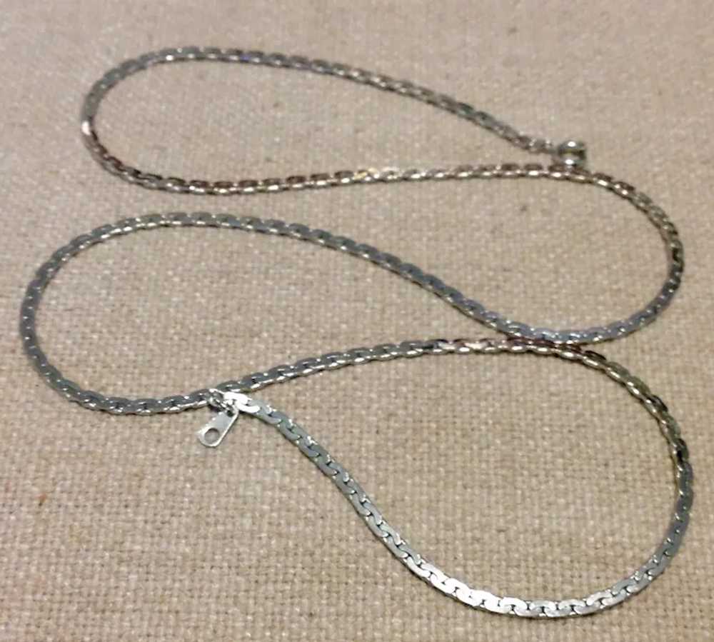 Silver Metal Chain Necklace 23" - image 2