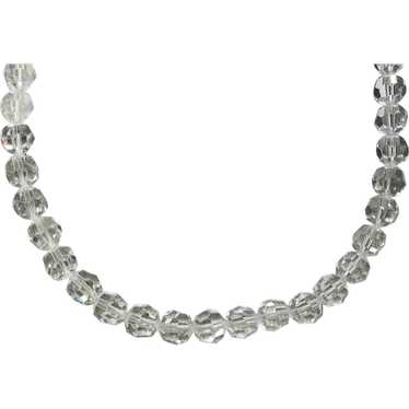 Clear Faceted Crystal Choker Necklace - image 1