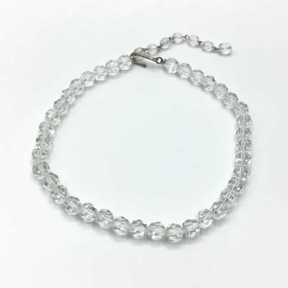 Clear Faceted Crystal Choker Necklace - image 2