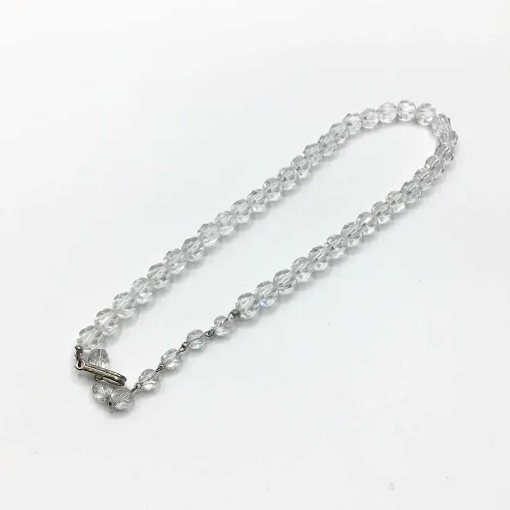 Clear Faceted Crystal Choker Necklace - image 3