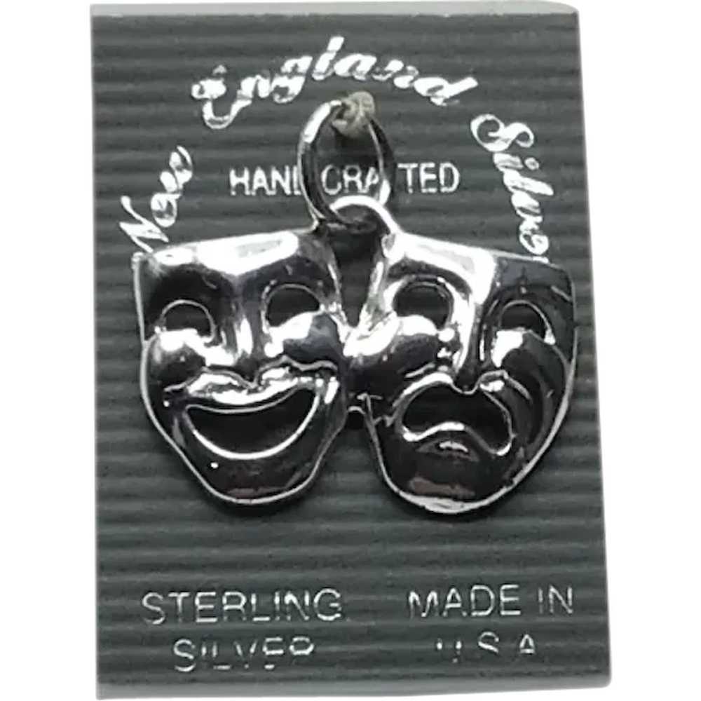 Sterling Silver NOS Comedy & Tragedy  Charm Penda… - image 1