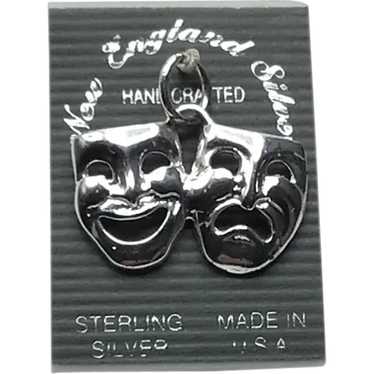 Sterling Silver NOS Comedy & Tragedy  Charm Penda… - image 1