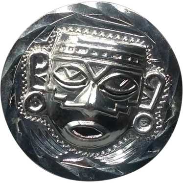 Vintage 1960s Mexican Aztec or Mayan Mask deals Brooch or Pendant, Sterling Silver Abalone