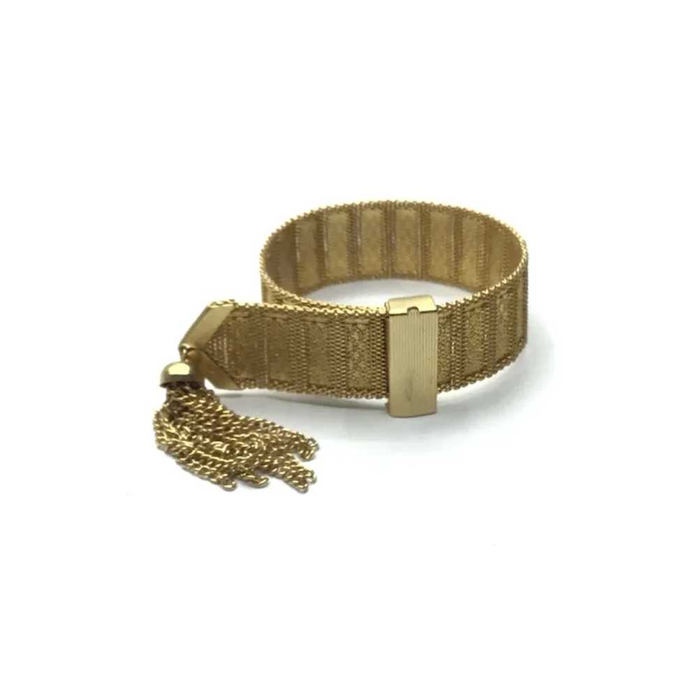 Gold Tone Metal Tassel Bracelet - image 2