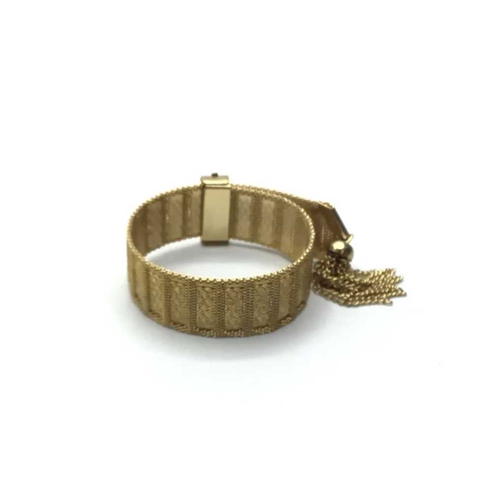 Gold Tone Metal Tassel Bracelet - image 4