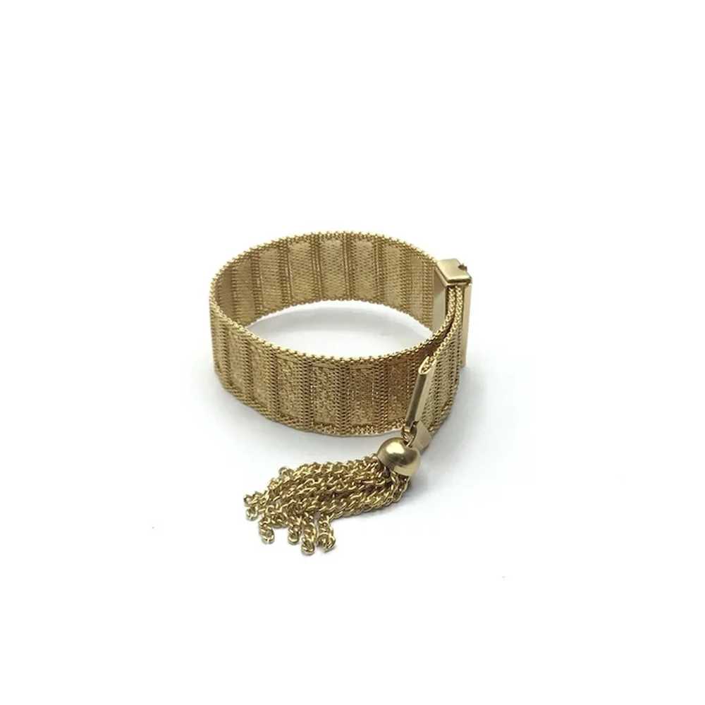 Gold Tone Metal Tassel Bracelet - image 5