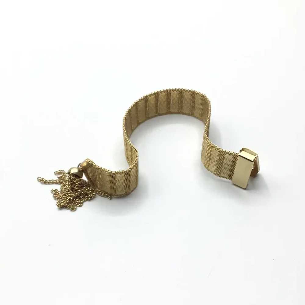 Gold Tone Metal Tassel Bracelet - image 6