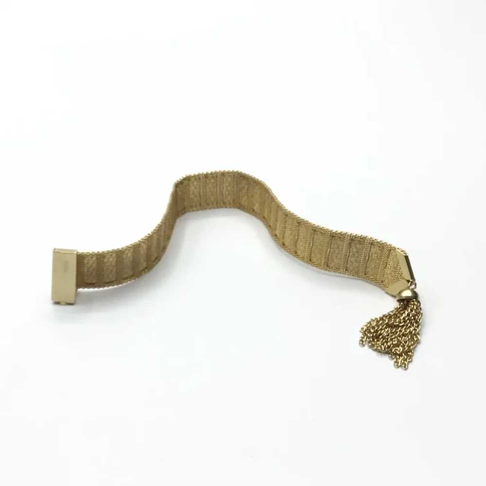 Gold Tone Metal Tassel Bracelet - image 7