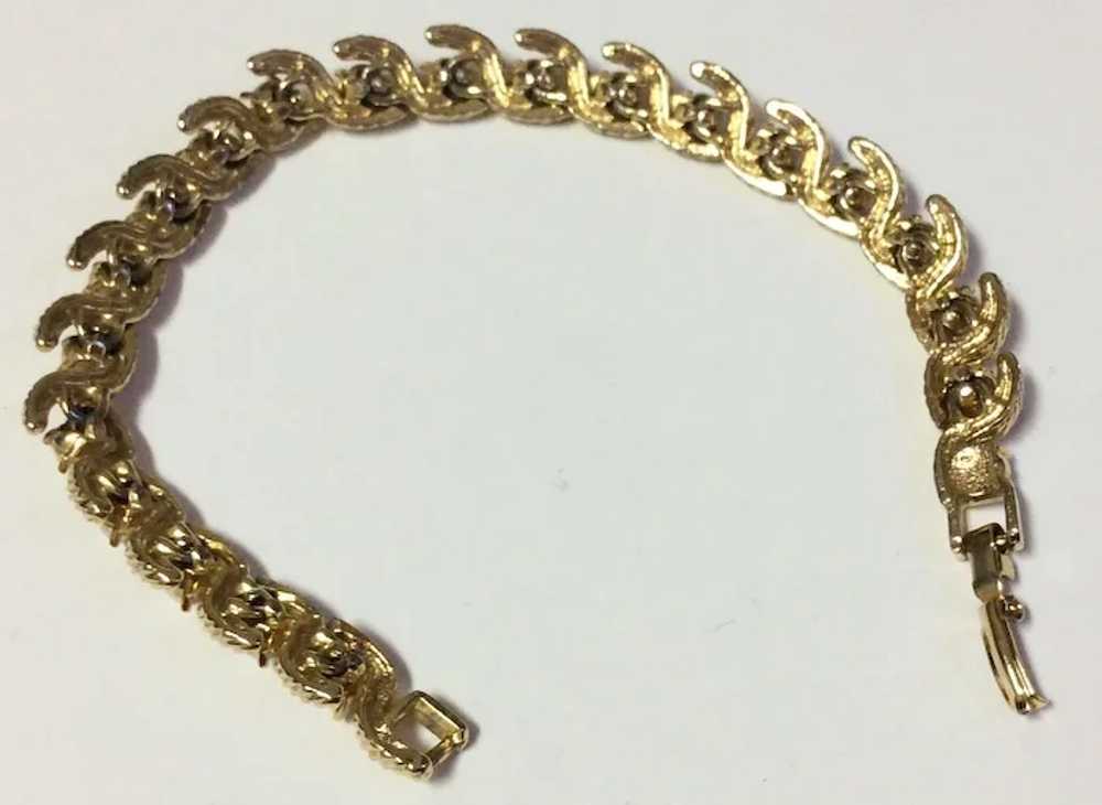 Gold Tone Faux Pearl Bracelet - image 7