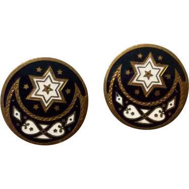 Gold Tone Enameled Cufflinks