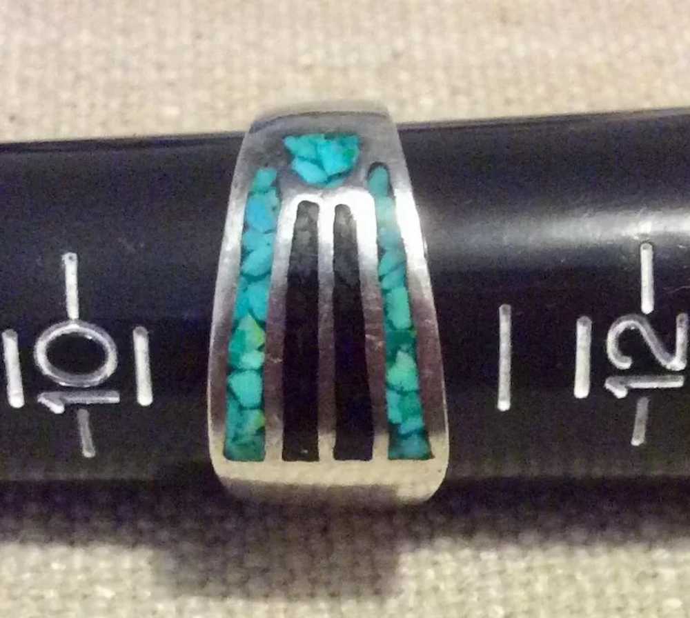 Black Onyx Turquoise Ring Size 11 - image 6