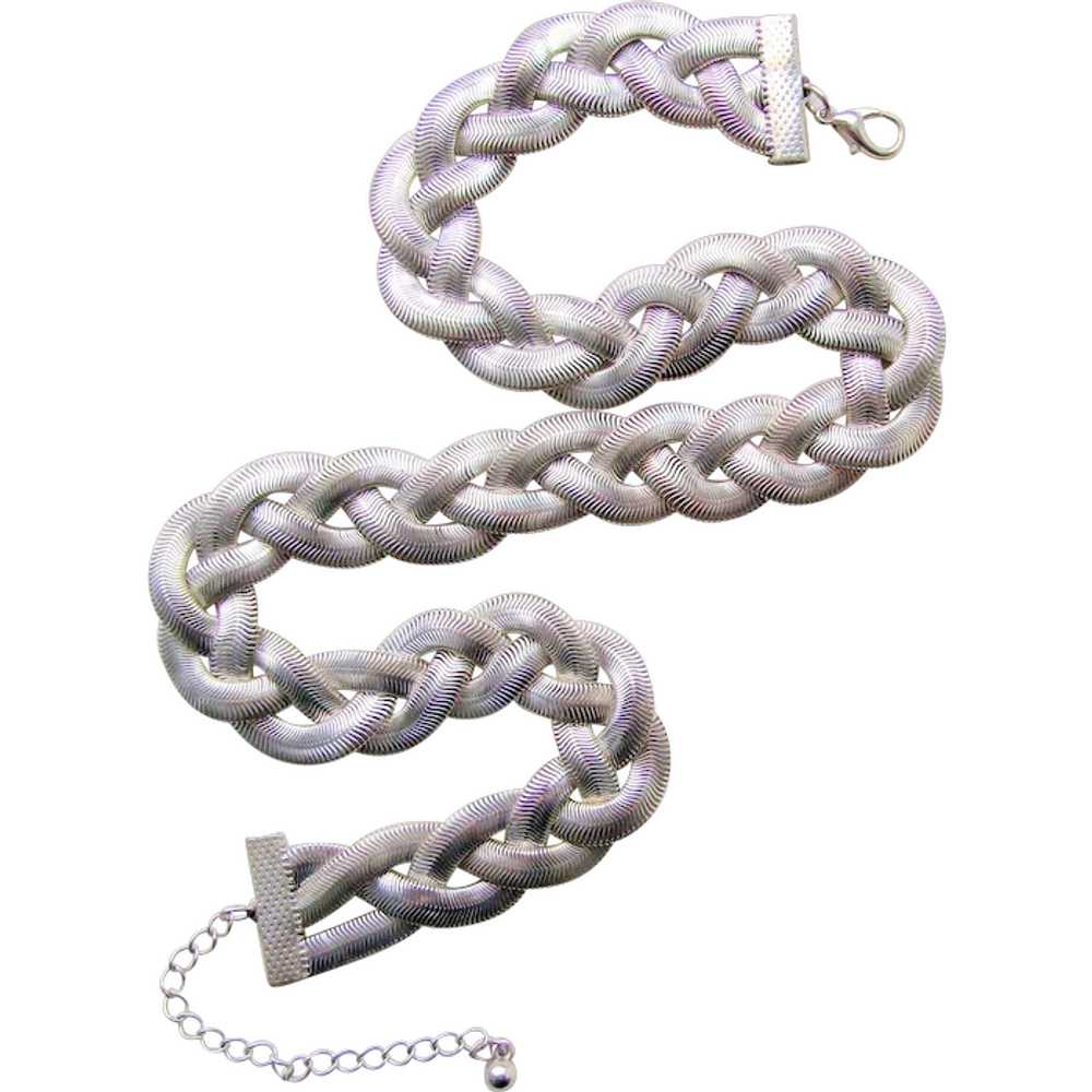 Vintage Serpentine Braid Necklace - image 1