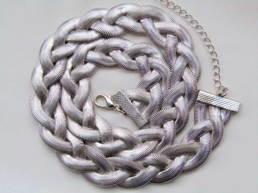 Vintage Serpentine Braid Necklace - image 5