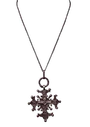 Silver Maltese Cross Pendant Necklace