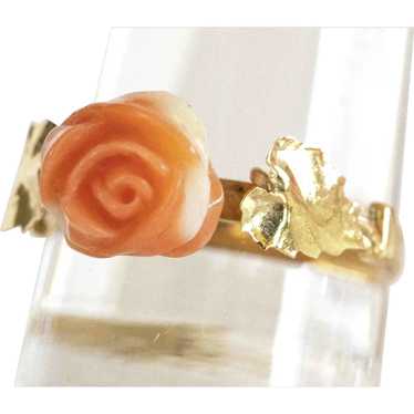 18K Handcrafted Coral Ring