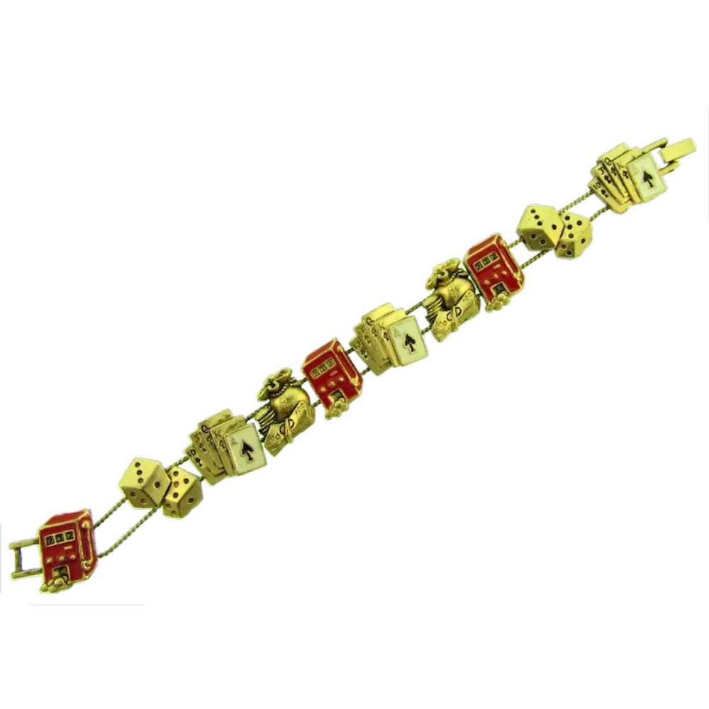 Vintage Las Vegas style slide charm Bracelet - image 1