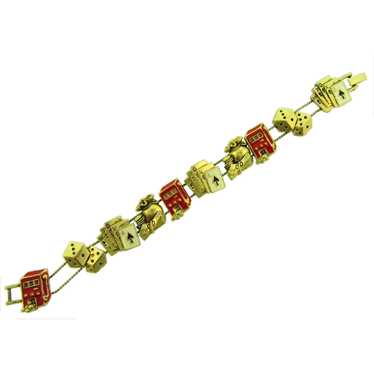 Vintage Las Vegas style slide charm Bracelet - image 1