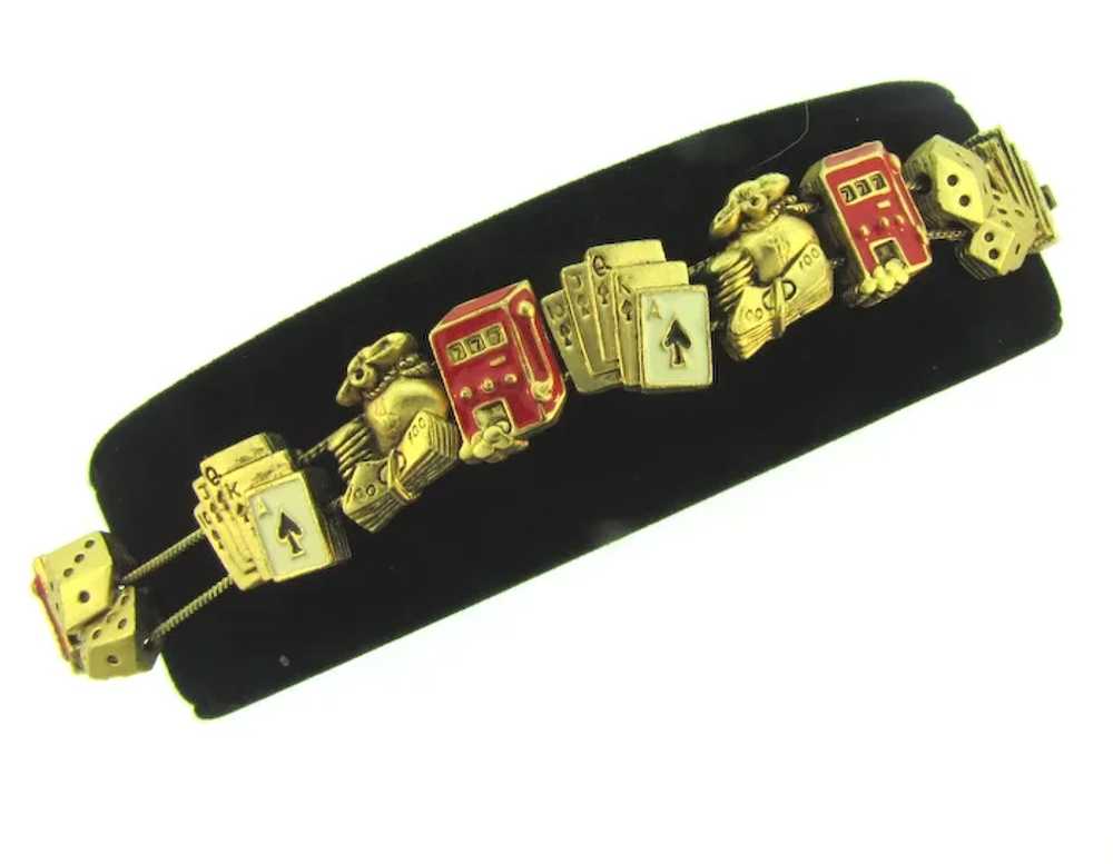 Vintage Las Vegas style slide charm Bracelet - image 2