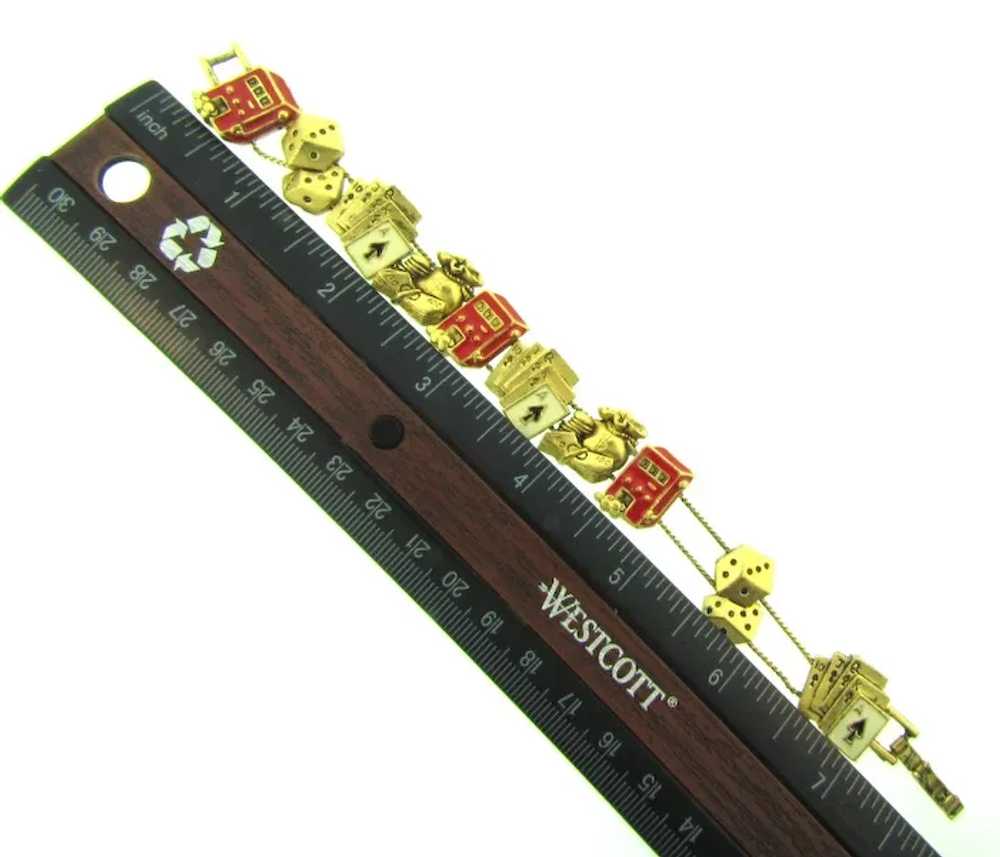 Vintage Las Vegas style slide charm Bracelet - image 4