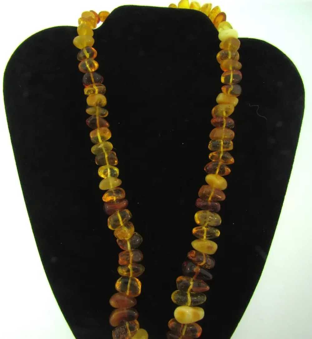 Vintage chunky natural amber beaded Necklace - image 2