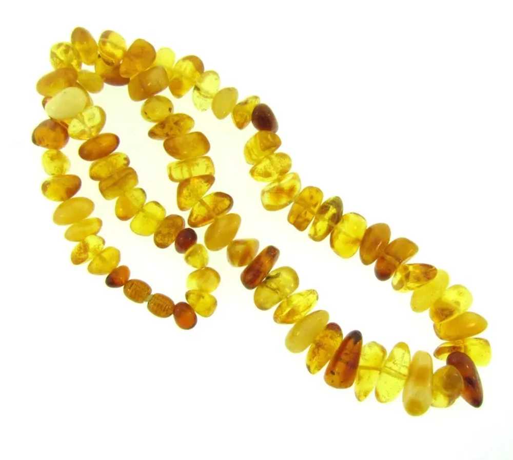 Vintage chunky natural amber beaded Necklace - image 3