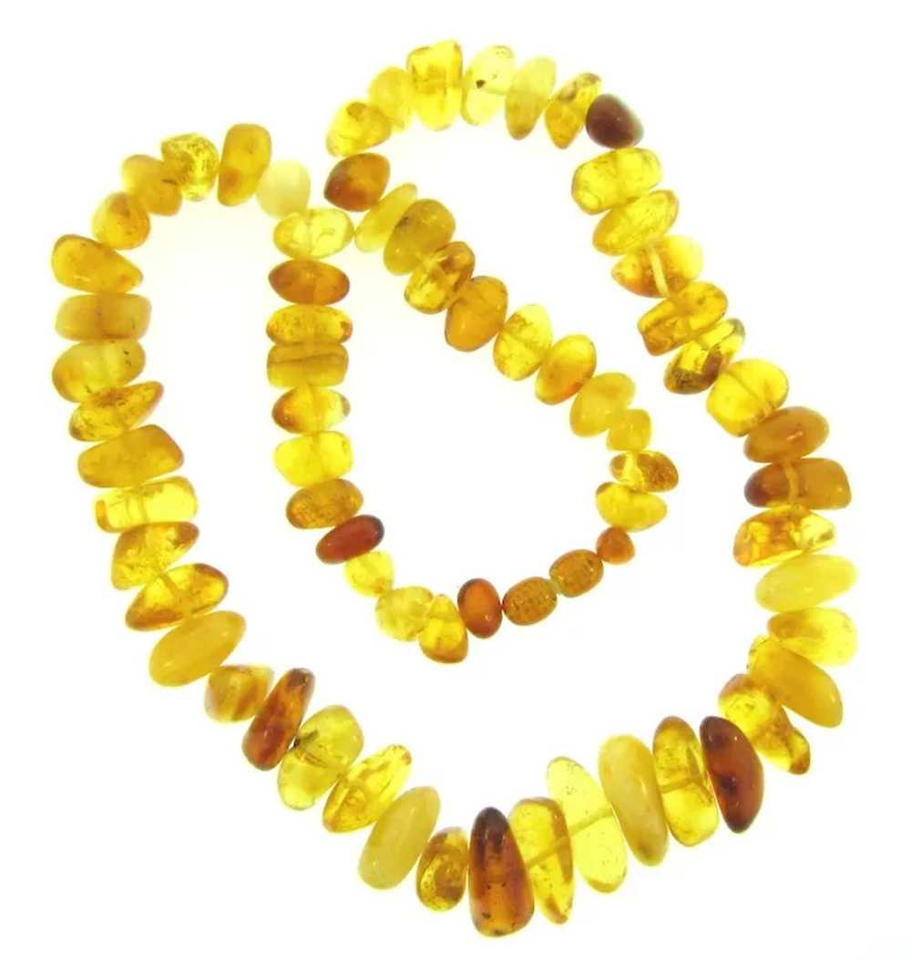 Vintage chunky natural amber beaded Necklace - image 5
