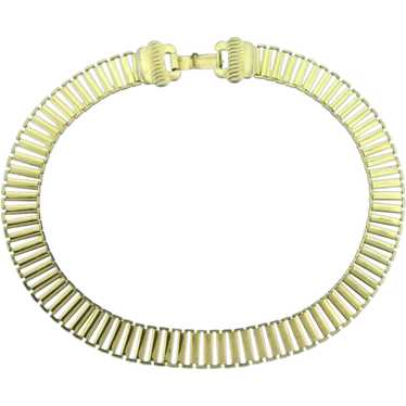 Vintage Egyptian Revival choker gold tone Necklace - image 1