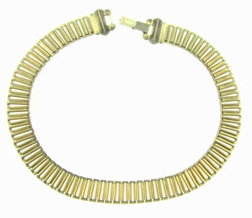 Vintage Egyptian Revival choker gold tone Necklace - image 4
