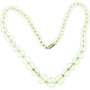 Vintage single strand faceted clear glass bead Ne… - image 1