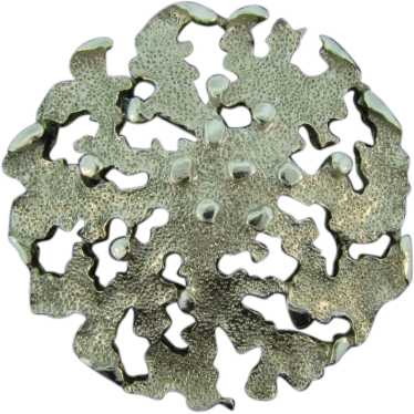 Signed Trifari silver tone abstract Brooch