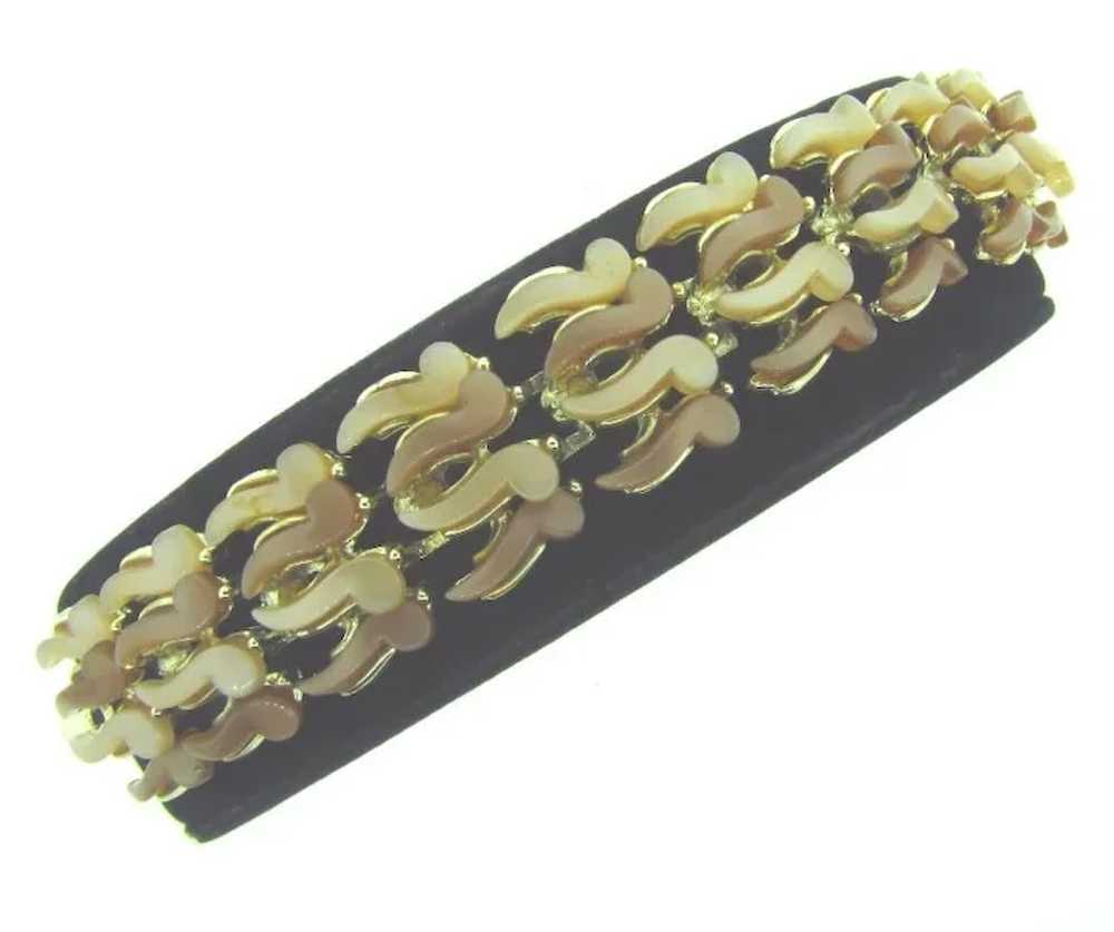 Vintage 1950's thermoset Bracelet in brown shades - image 2