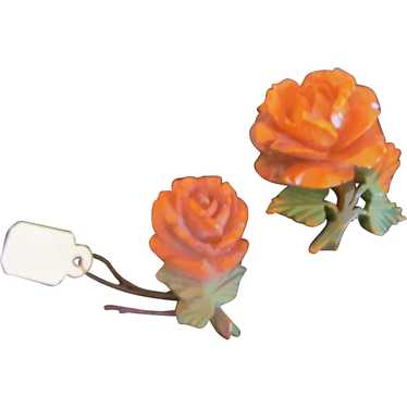 Big and small Bakelite Rose pins - image 1