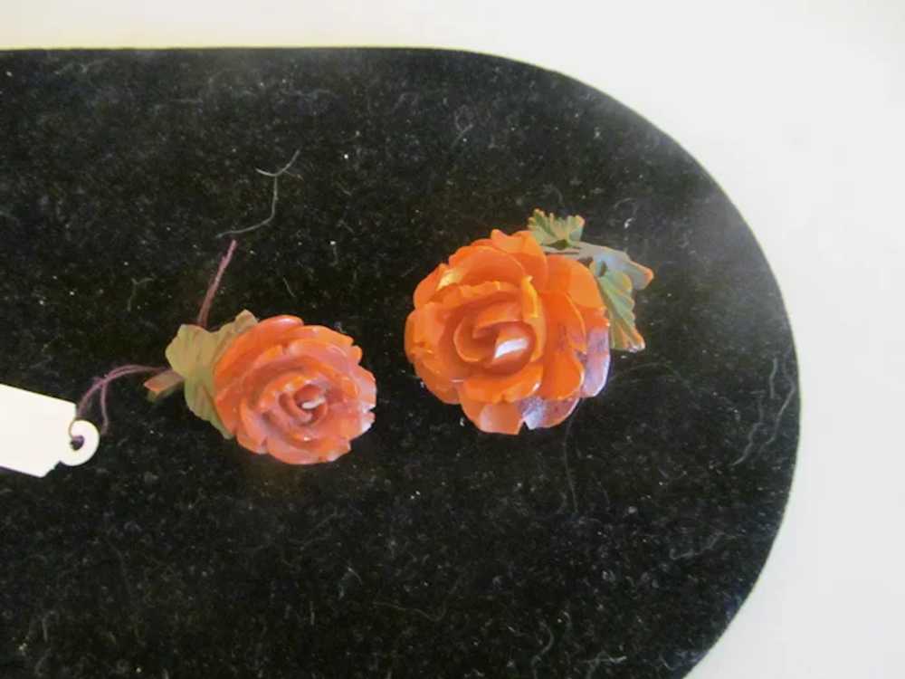 Big and small Bakelite Rose pins - image 2