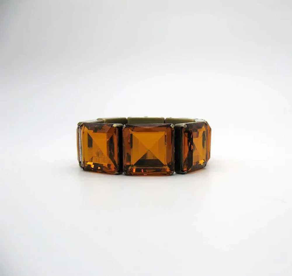 Unusual BOLD Vintage Faceted Resin Stones Stretch… - image 2