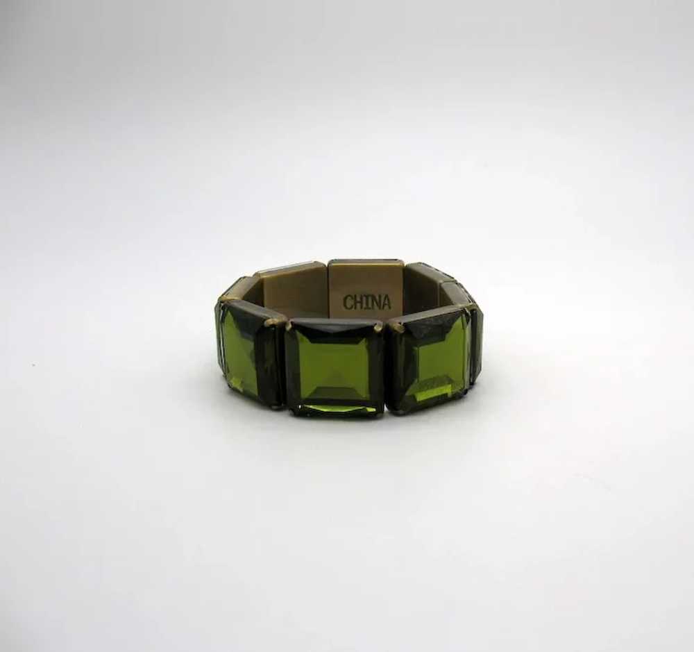 Unusual BOLD Vintage Faceted Resin Stones Stretch… - image 3