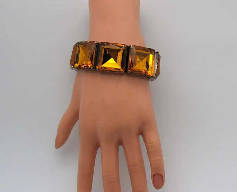 Unusual BOLD Vintage Faceted Resin Stones Stretch… - image 7