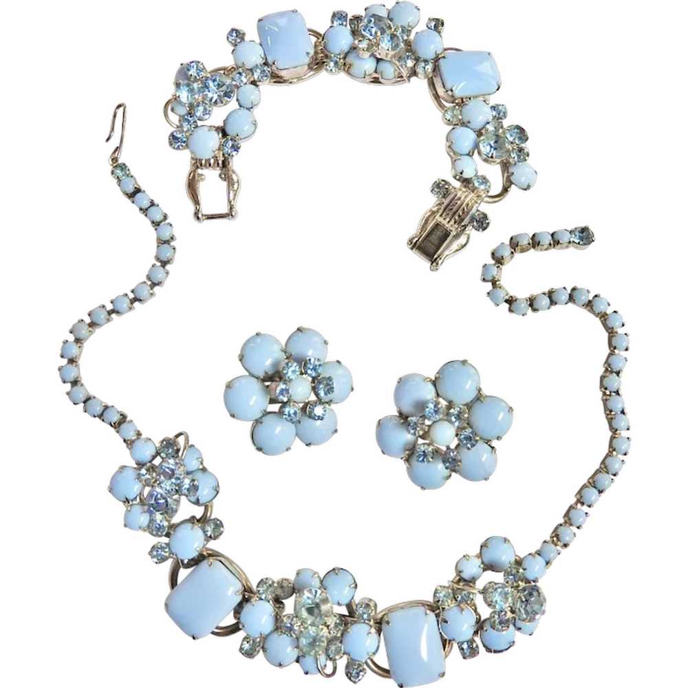 Seductive Juliana Blue Milkglass Necklace Bracele… - image 1