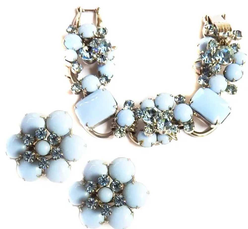 Seductive Juliana Blue Milkglass Necklace Bracele… - image 2