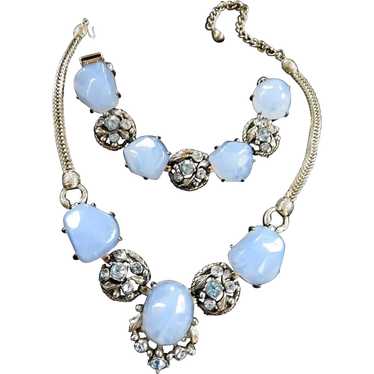 Baby Blue Selro Vintage Necklace and Bracelet - image 1