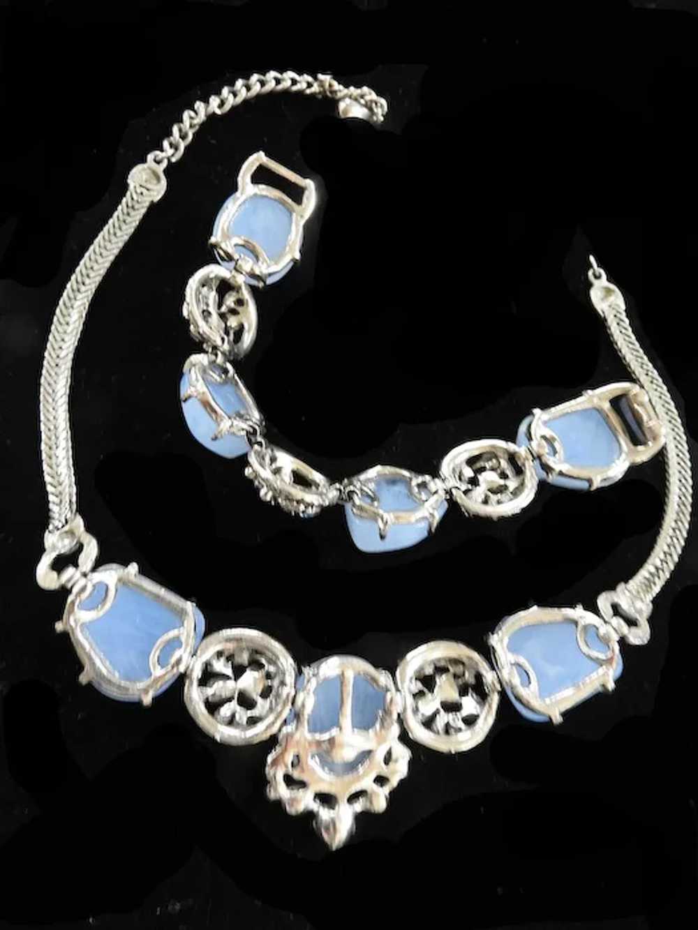 Baby Blue Selro Vintage Necklace and Bracelet - image 3