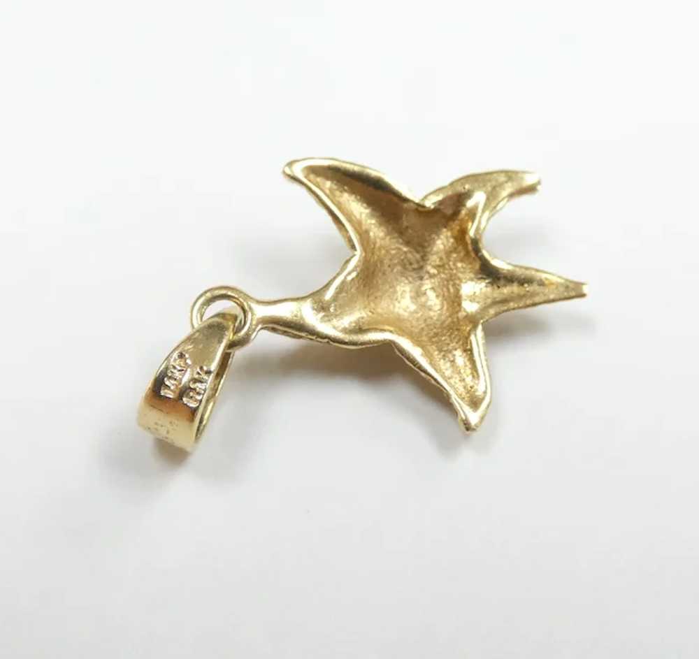 Gleaming Starfish Pendant 14k Yellow Gold - image 4