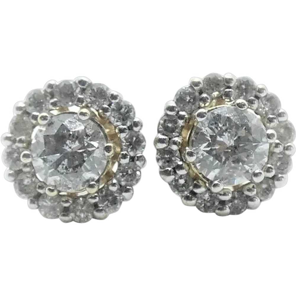 .60 ctw Diamond Stud Earrings With .48 ctw Diamon… - image 1