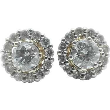 .60 ctw Diamond Stud Earrings With .48 ctw Diamon… - image 1