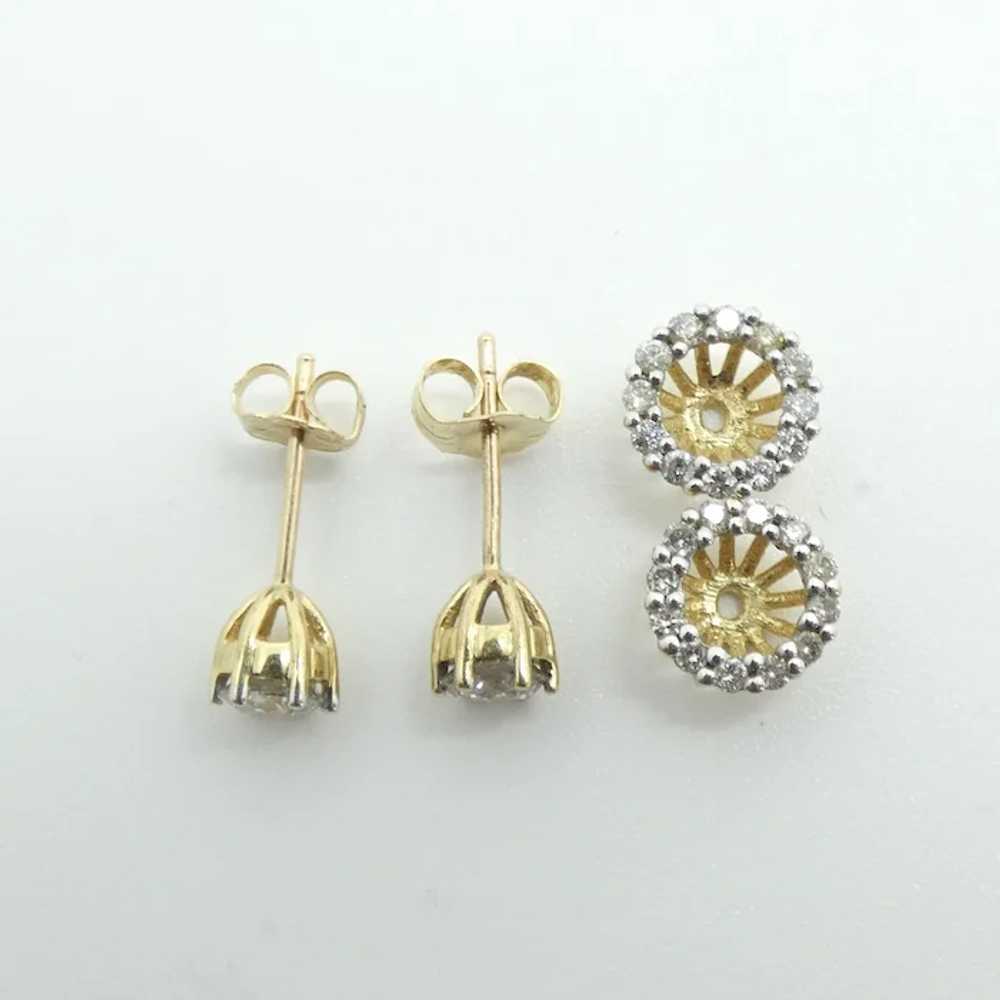 .60 ctw Diamond Stud Earrings With .48 ctw Diamon… - image 2