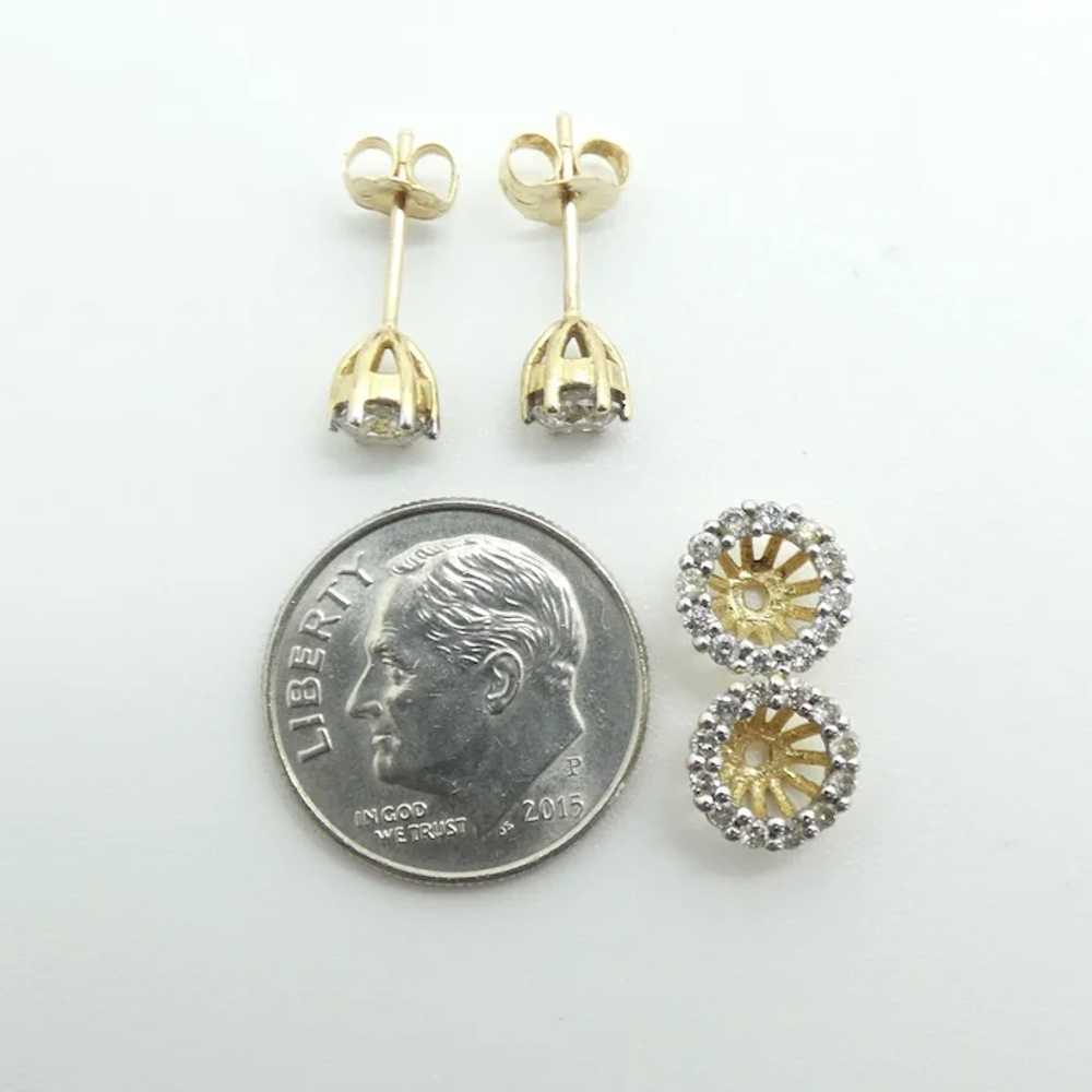 .60 ctw Diamond Stud Earrings With .48 ctw Diamon… - image 3