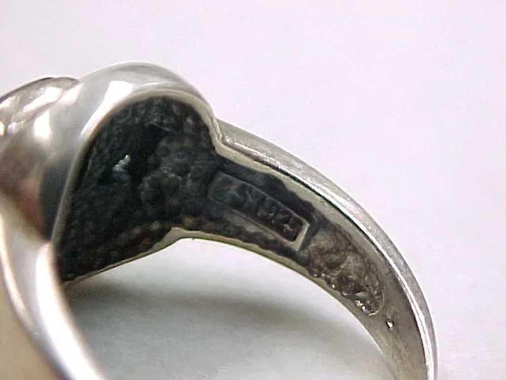 Vintage Sterling Silver Square Onyx Ring - image 5