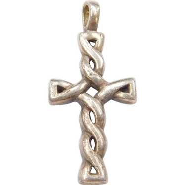 Sterling Silver Woven Cross Charm / Pendant - image 1