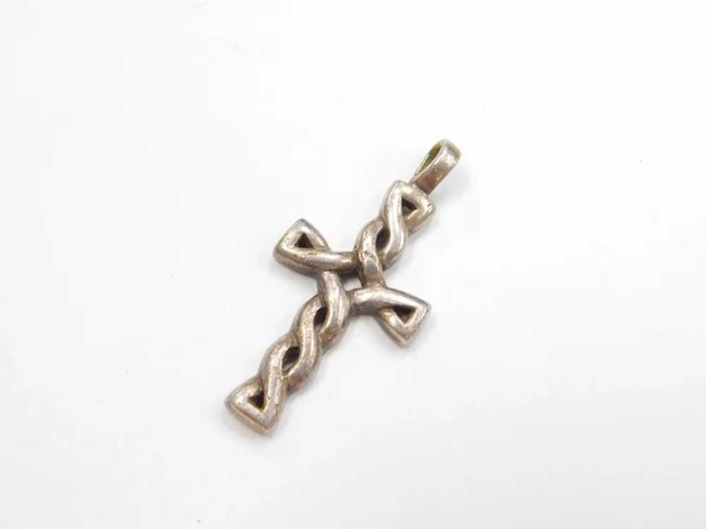 Sterling Silver Woven Cross Charm / Pendant - image 2