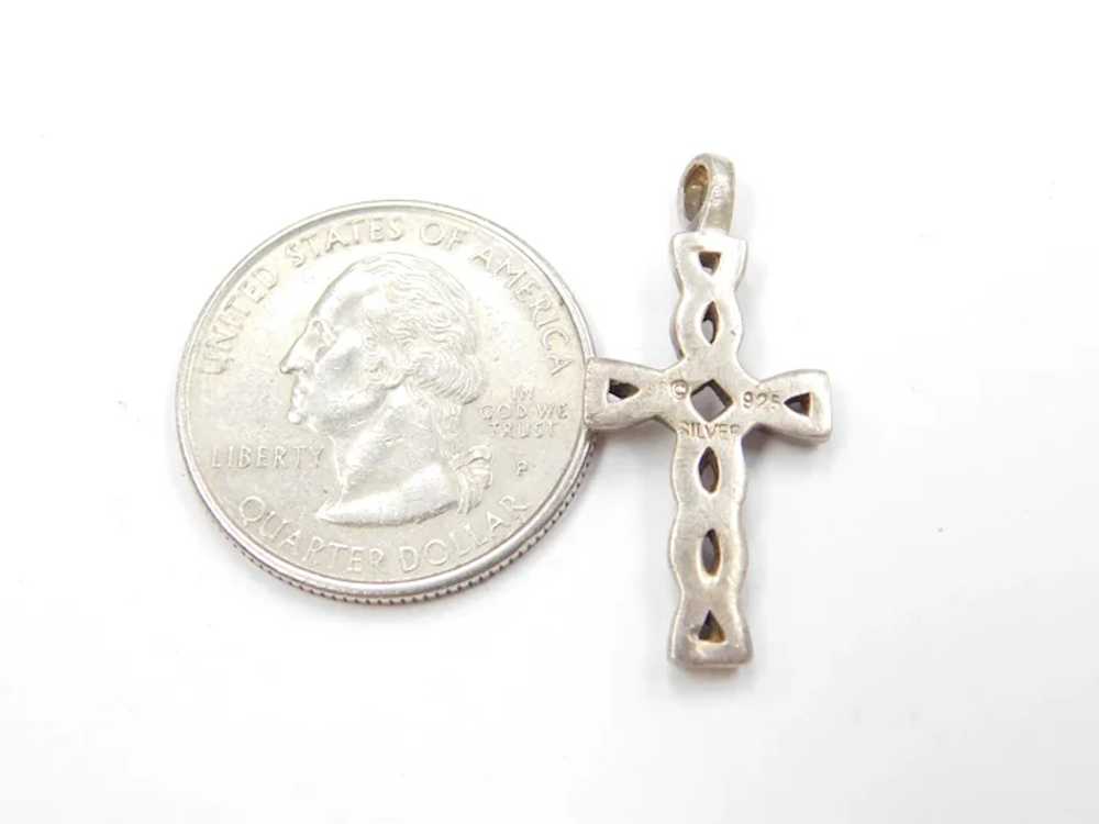 Sterling Silver Woven Cross Charm / Pendant - image 3
